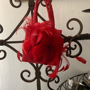 💯% Red Satin mini purse ♦️NWOT...